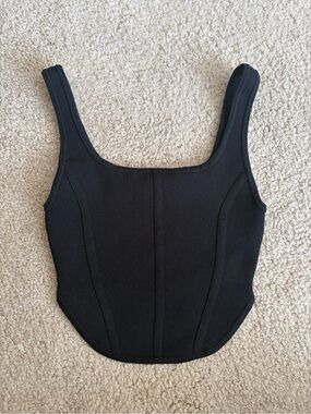 Aritzia Babaton sculpt knit bustier black festival bar tank top size xs